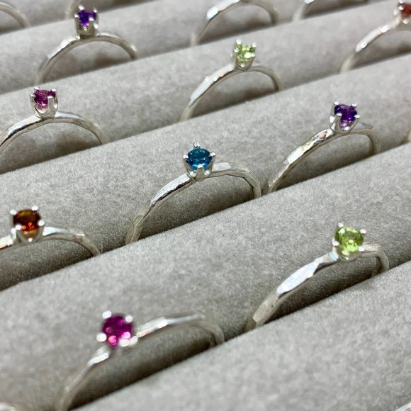 Stacking Rings, Stacker Rings, Silver Stacking, Stacker Gemstone - Picture 2 of 5